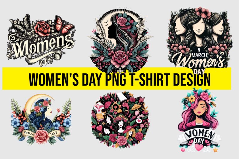 women’s day png t-shirt design bundle