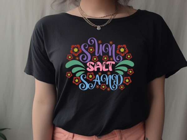 Sun salt sand t shirt template vector