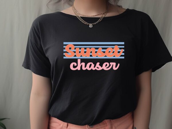 Sunset chaser t shirt template vector