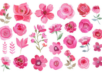 watercolor pink roses clipart
