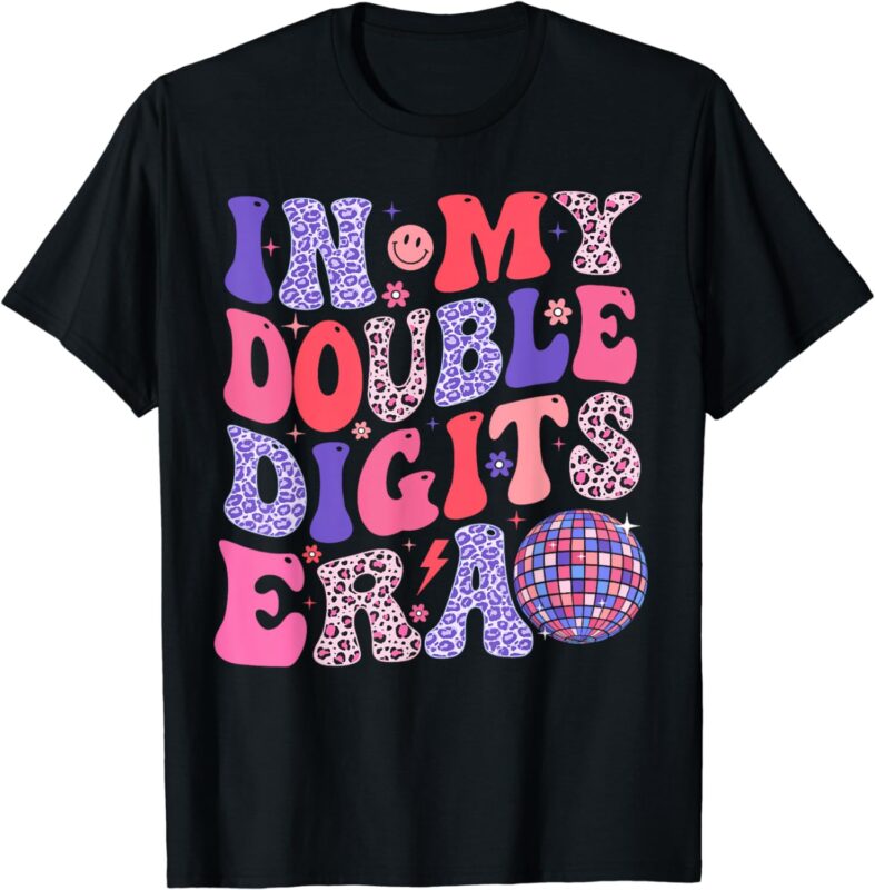 10th Birthday Shirts For Girls Retro In My Double Digits Era T-Shirt