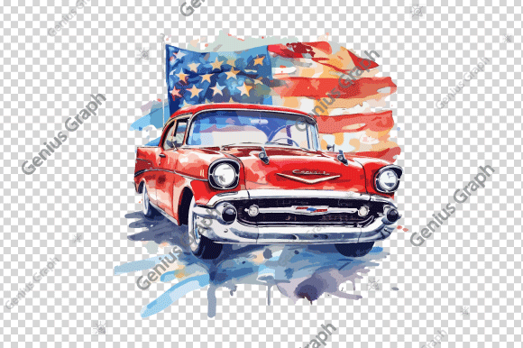 4th of July Watercolor Clipart Bundle