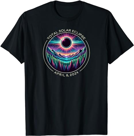 2024 Total Solar Eclipse – Colorful Totality Landscape T-Shirt