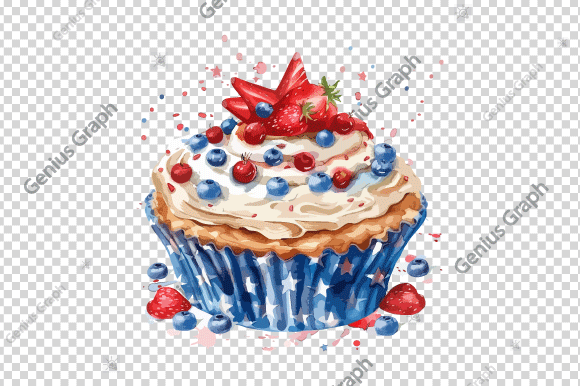 4th of July Watercolor Clipart Bundle