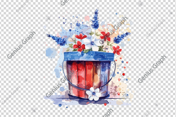 4th of July Watercolor Clipart Bundle