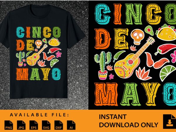 Cinco de mayo mexican taco shirt design