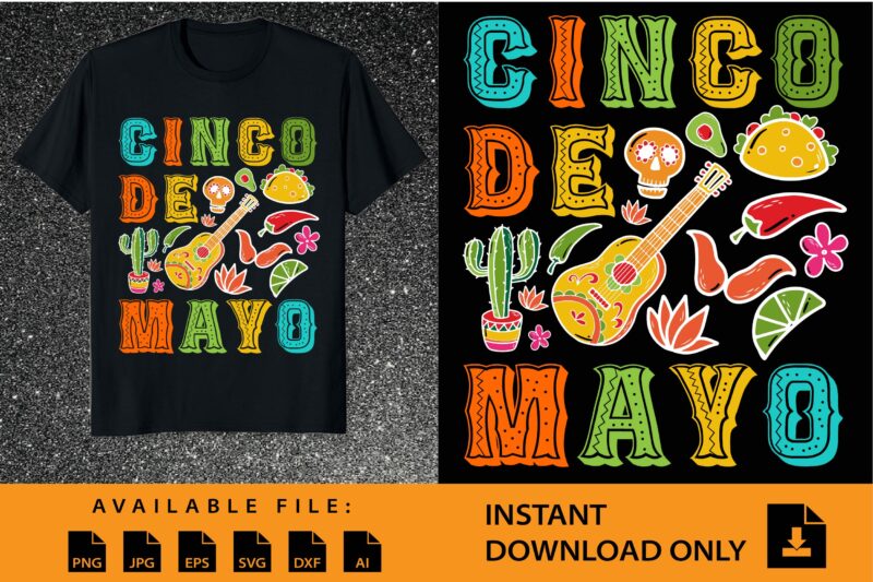 Cinco de Mayo Mexican Taco Shirt Design