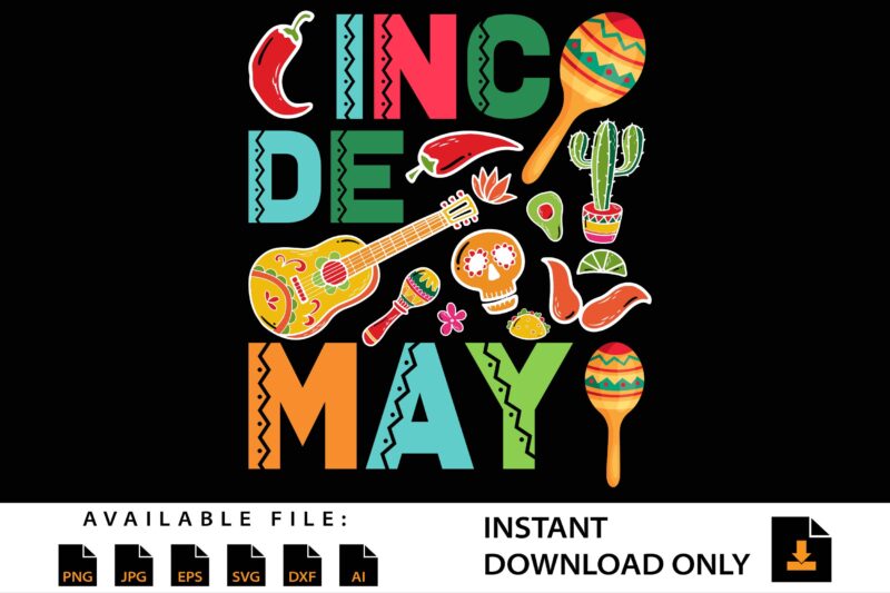 Cinco de Mayo Mexican Taco Shirt Design