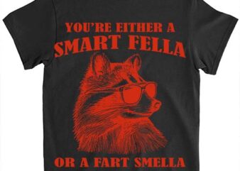 Are You A Smart Fella Or Fart Smella Retro Cartoon T Shirt, Meme T Shirt, Raccoon T Shirt LTSP
