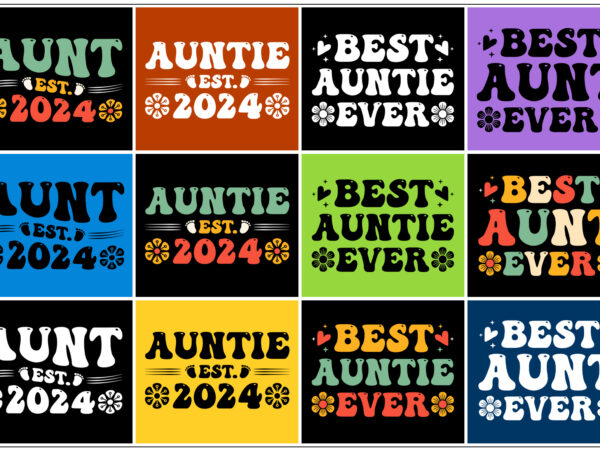 Aunt auntie t-shirt design bundle