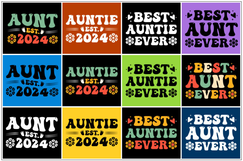 Aunt Auntie T-Shirt Design Bundle