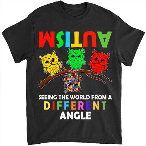 Autism Awareness Seeing the Owl World View T-Shirt LTSP