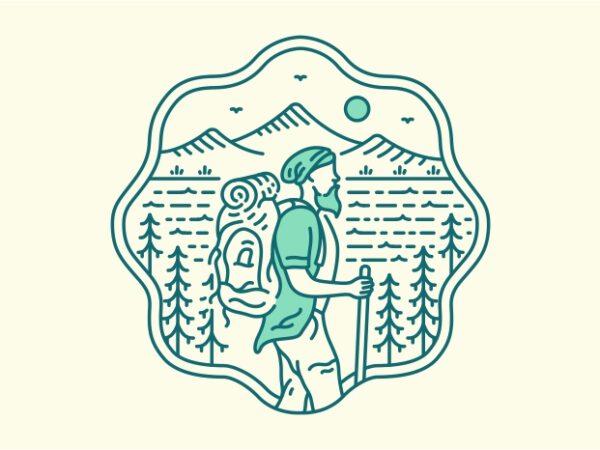 Nature adventure backpacker 2 T shirt vector artwork