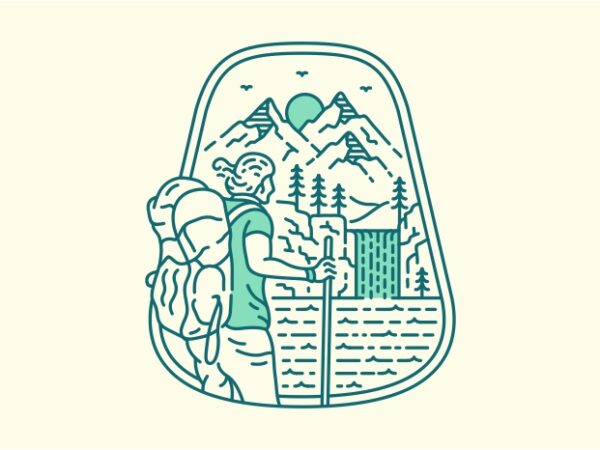 Nature adventure backpacker 3 T shirt vector artwork