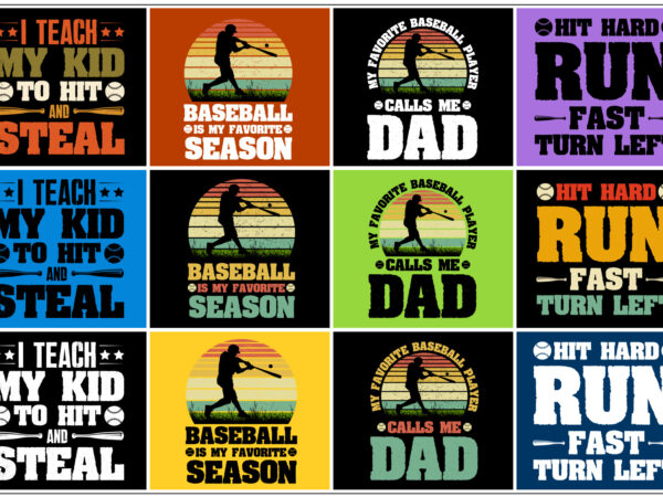 Baseball t-shirt design bundle