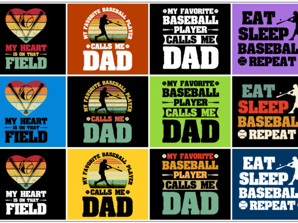 Baseball t-shirt design bundle