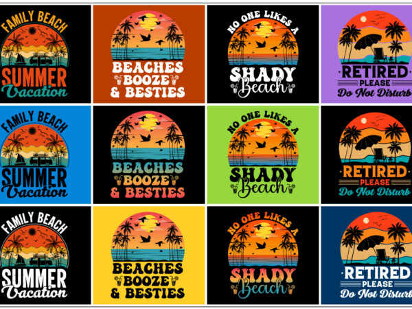 Beach t-shirt design bundle