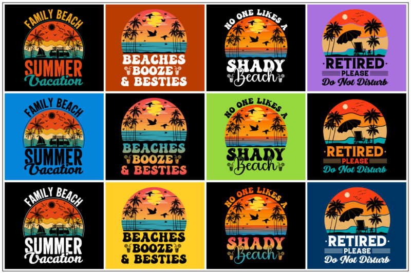 Beach T-Shirt Design Bundle