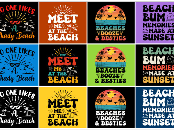 Beach t-shirt design bundle