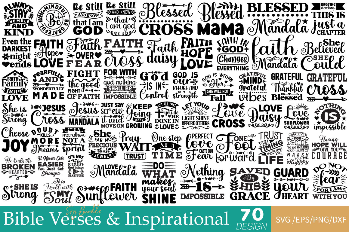 Bible Verses & Inspirational SVG Bundel - Buy t-shirt designs