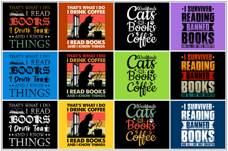 Book T-Shirt Design Bundle