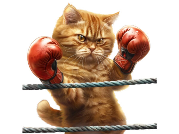 Boxing cat sublimation clipart t shirt template