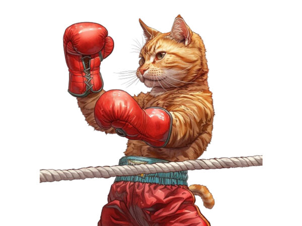 Boxing cat sublimation clipart t shirt template