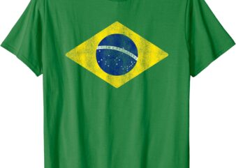 Brazilian Flag of Brazil Vintage BR Souvenir Men Women Kids T-Shirt
