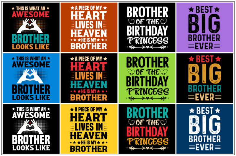 Brother T-Shirt Design Bundle