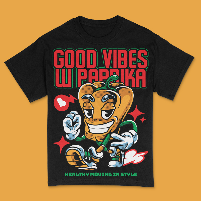 Good Vibes w Paprika T-Shirt Design Template