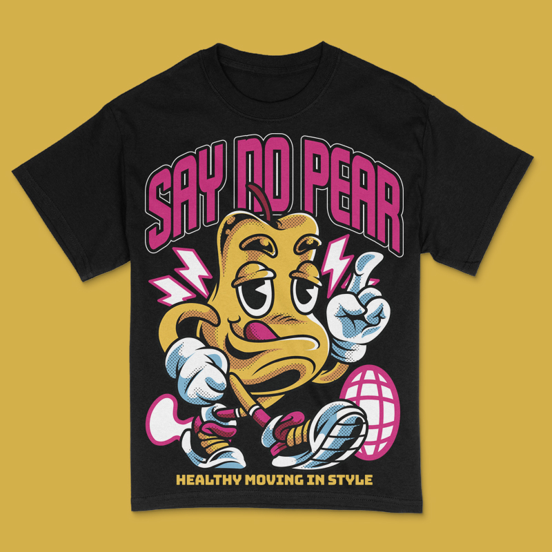 Say no Pear T-Shirt Design Template