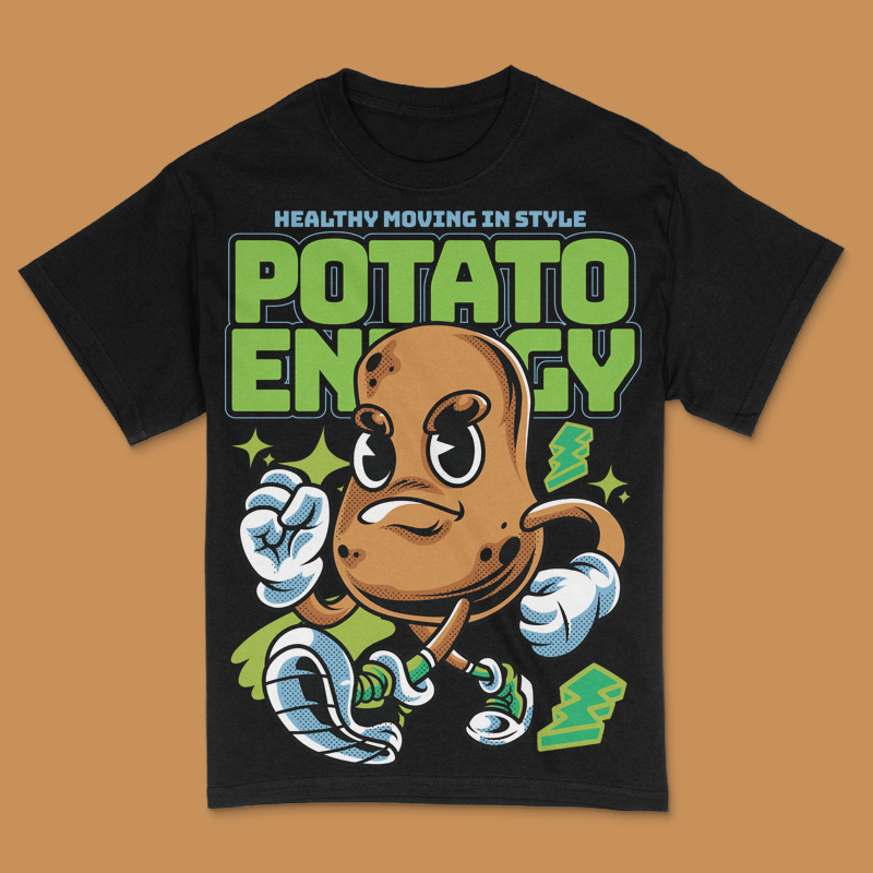 Potato Energy T-Shirt Design Template