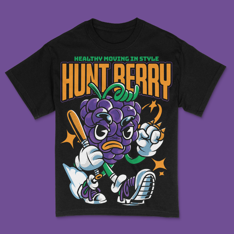 Hunt Berry T-Shirt Design Template T-Shirt Design Template