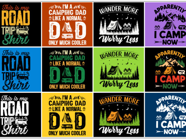 Camping t-shirt design bundle