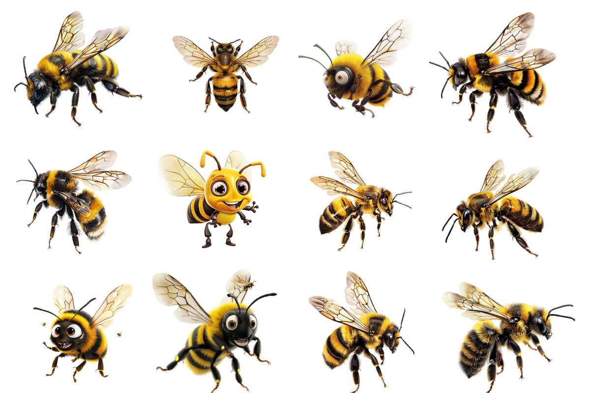 Cheerful Bee Sublimation Clipart - Buy t-shirt designs