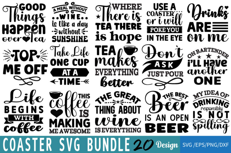 Coaster T-shirtBundle Coaster SVG Bundle