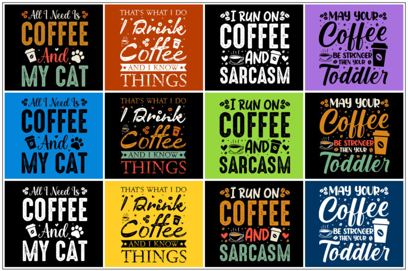 Coffee T-Shirt Design Bundle