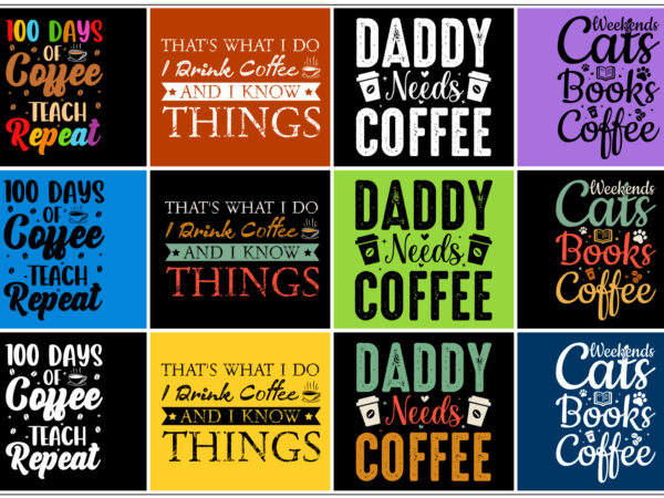 Coffee t-shirt design bundle