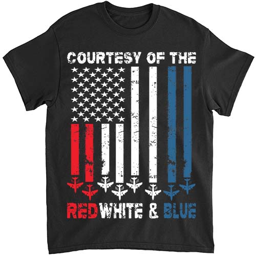 Courtesy Of The Red White And Blue Vintage America US Flag T-Shirt ltsp png file