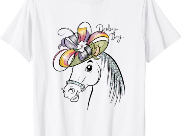 Cute horse 150th derby day 2024 horse racing fascinator hat t-shirt