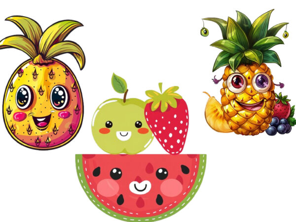 Cute funny fruit clipart t shirt vector file