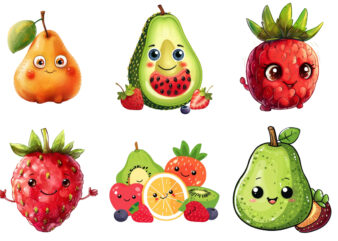 Cute funny Fruit Clipart