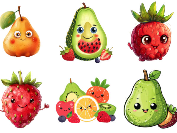 Cute funny fruit clipart t shirt vector file