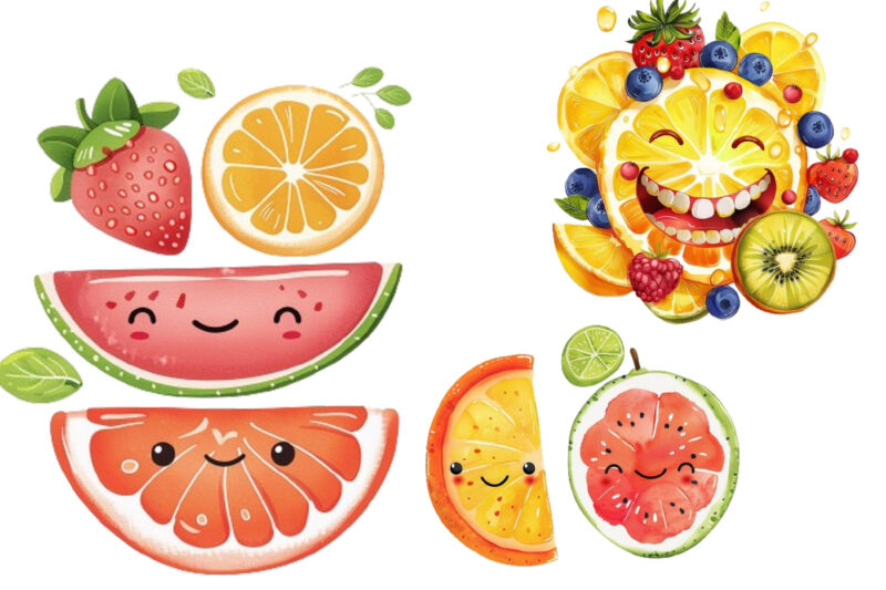 Cute smile Fruit Clipart