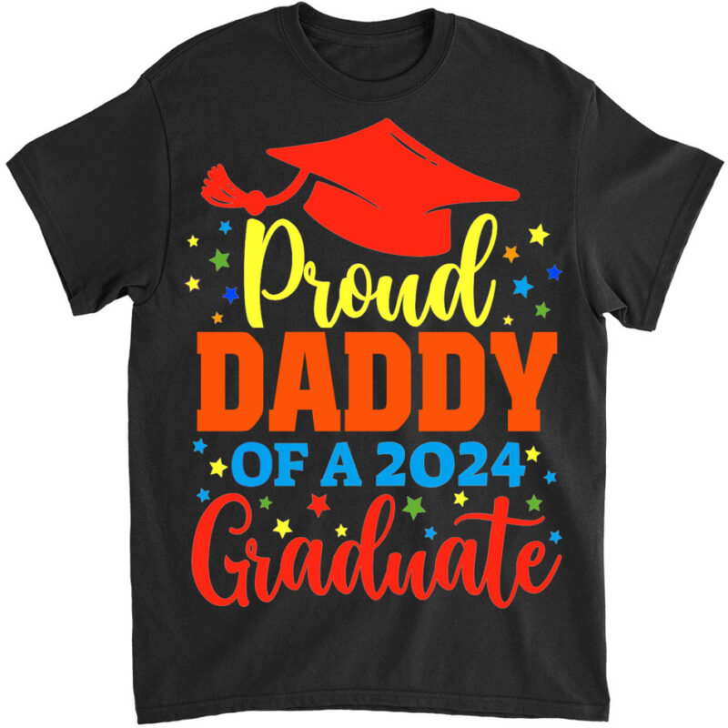 DADDY Senior 2024 Proud Dad Of A Class Of 2024 Graduate T-Shirt lts png file