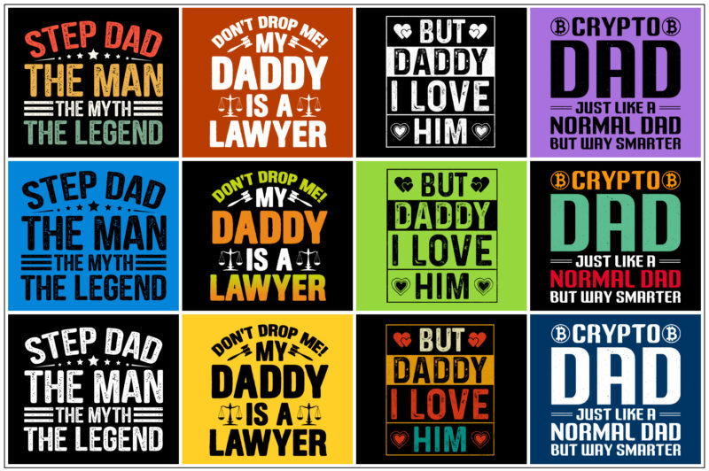 Dad Daddy Fathers Day T-Shirt Design Bundle