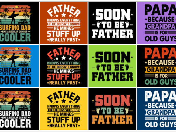 Dad father papa t-shirt design bundle