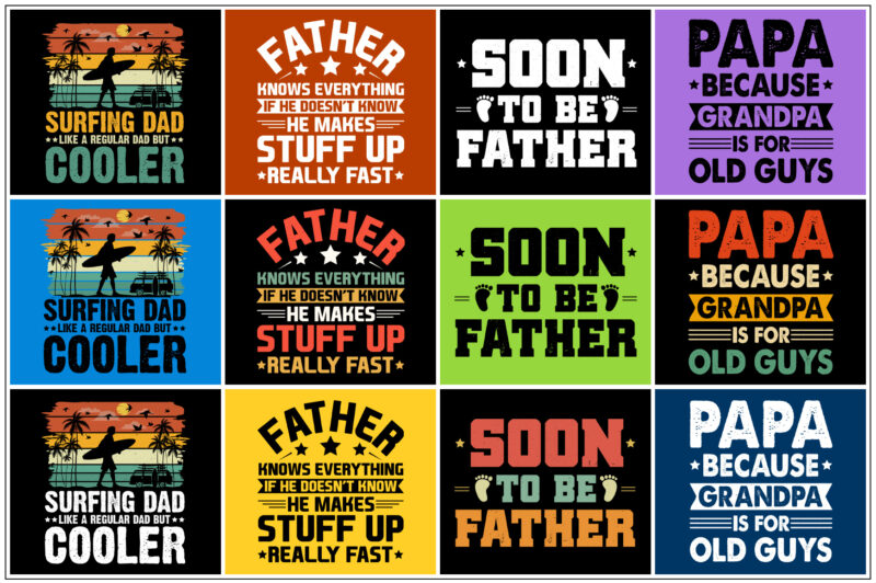 Dad Father Papa T-Shirt Design Bundle