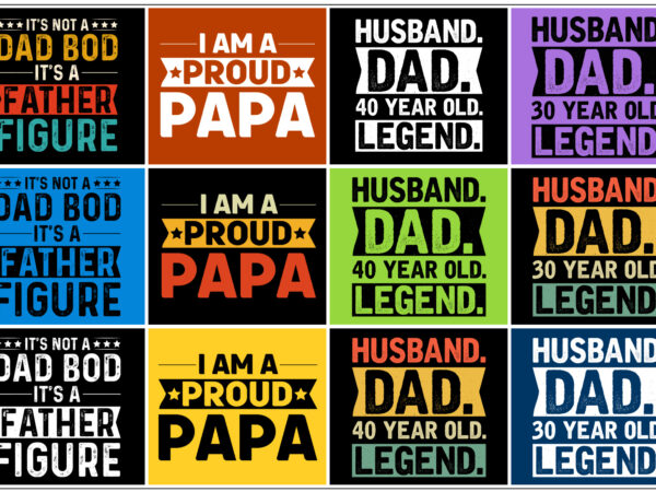 Dad father’s day t-shirt design bundle