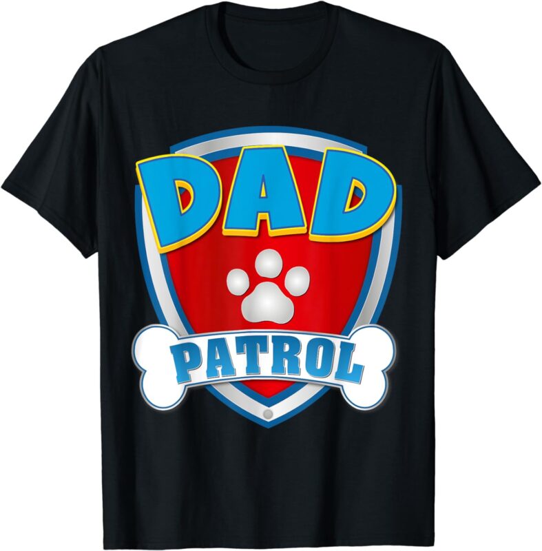 Dad Of The Birthday Boy Girl Dog Paw Family Matching T-Shirt